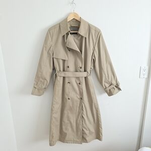 London Fog Double Breasted Wamsutta Classic Tan Trench Coat Wool Insert